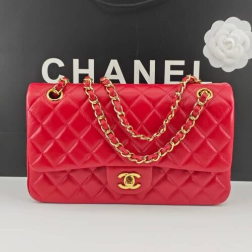 Alternative view of Chanel Classic Medium Smooth Leather Flap Bag Red 25cm