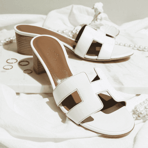 Alternative view of Hermes Oasis Sandals Smooth Leather White
