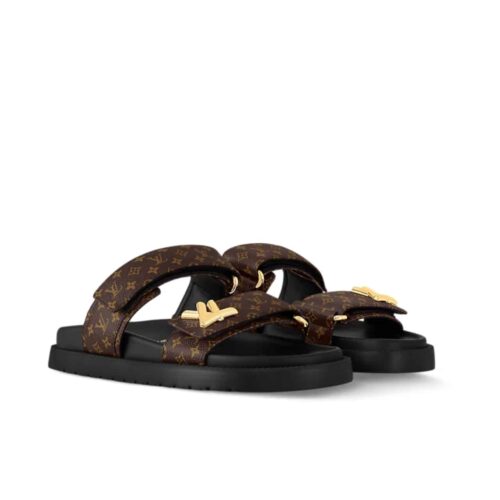 Louis Vuitton LV Sunset Flat Comfort Monogram Canvas Mule Cacao Brown 1AD1H3