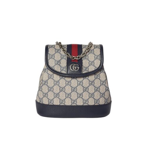 Gucci Ophidia Mini GG Supreme Canvas Backpack Beige Blue 20Cm 795221 96Iwn 4076