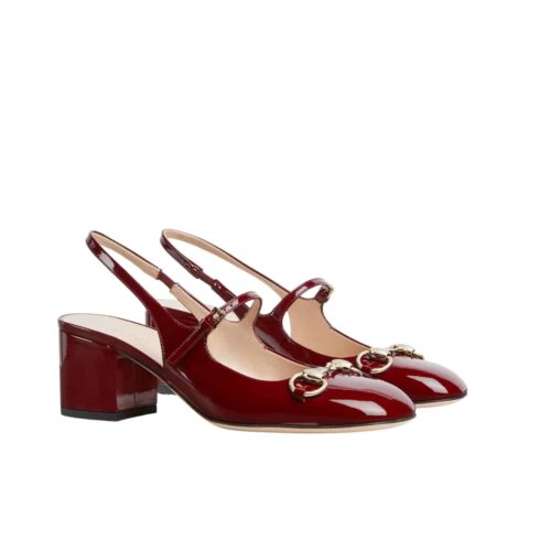 Gucci Women's Horsebit Leather Pump Red 801893 Bnc80 6207
