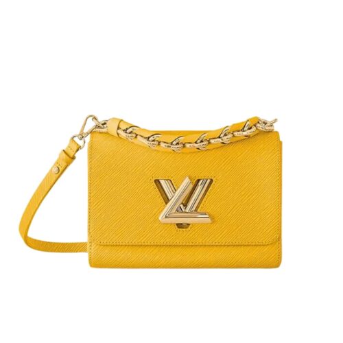 Louis Vuitton Twist MM Epi Leather Handbag Sunflower Yellow 23Cm