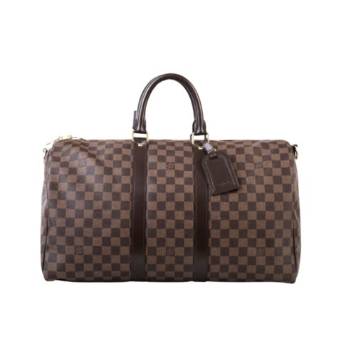 Louis Vuitton Keepall Bandoulière Damier Ebene Travel Bag Brown 45Cm