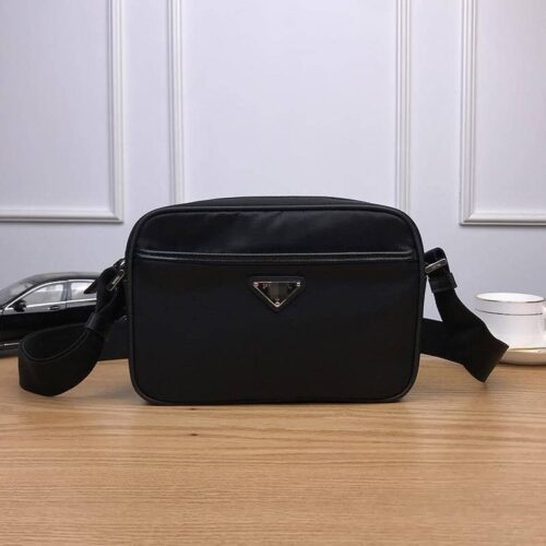 Alternative view of Prada Re Nylon And Saffiano Leather Shoulder Bag Black 24Cm 2Vh048 2Dmh F0002 V Ooo