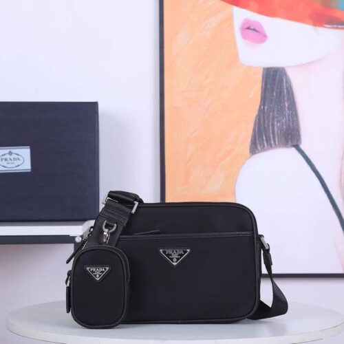 Alternative view of Prada Re Nylon Shoulder Bag Black 23Cm 1BC167 RV44 F0002 V B1M