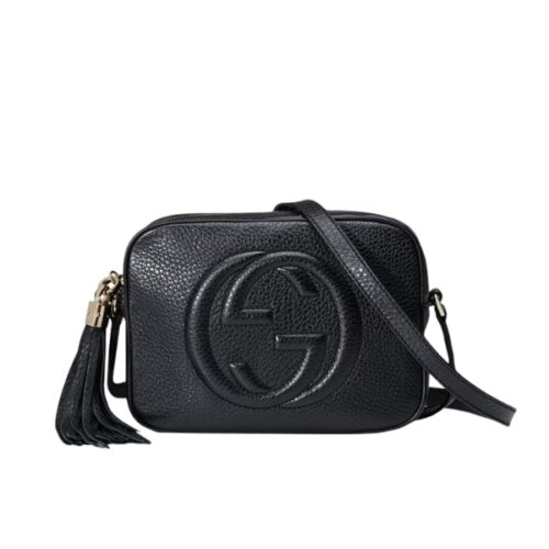 Gucci Soho Small Grained Leather Disco Bag Black 21Cm 308364 A7M0G 1000