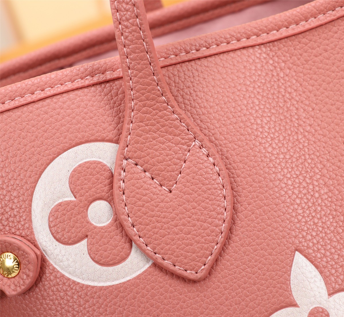 Louis Vuitton Neverfull MM Bicolor Monogram Empreinte Tote Bag Trianon Pink 31cm M46329 - Image 6