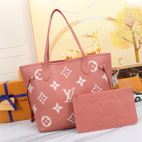 Alternative view of Louis Vuitton Neverfull MM Bicolor Monogram Empreinte Tote Bag Trianon Pink 31cm M46329