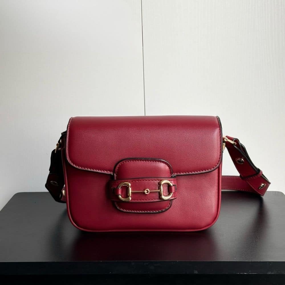 Gucci Horsebit 1955 Mini Leather Shoulder Bag Red 19Cm - Image 2