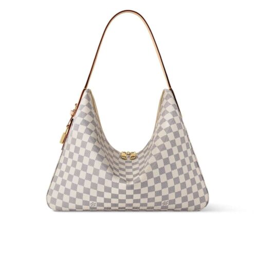 Louis Vuitton Slouchy MM Damier Azur Shoulder Bag White 40cm N00126
