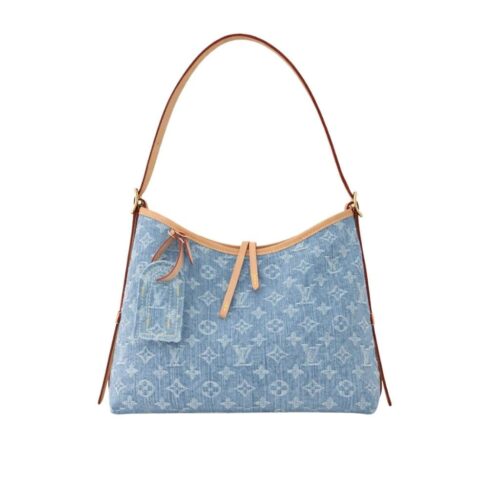Louis Vuitton Carryall PM Monogram Denim Hobo Bag Blue 30cm M11462
