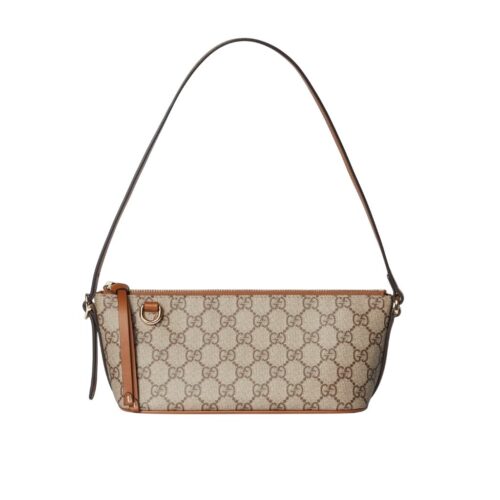Gucci GG Emblem Small Shoulder Bag Beige And Dark Brown 25Cm 847281 FAEUC 9758