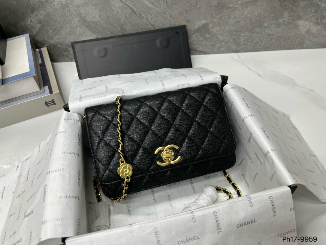 Chanel Wallet On Chain Small Grained Leather Crossbody Bag Black 19cm AP3580 B14320 94305 - Image 3