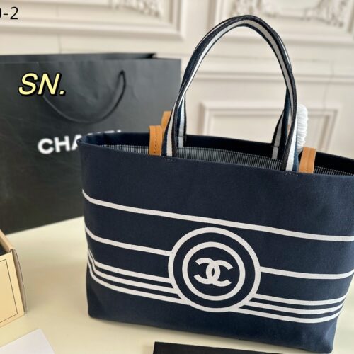 Alternative view of Chanel Denim Shopping Tote Blue 34Cm