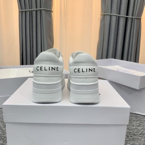 Alternative view of Celine Block Sneaker With Wedge Outsole In Calfskin Optic White 346163338C01Op