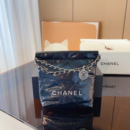 Alternative view of Chanel 22 Mini Smooth Leather Bucket Bag Black 22cm