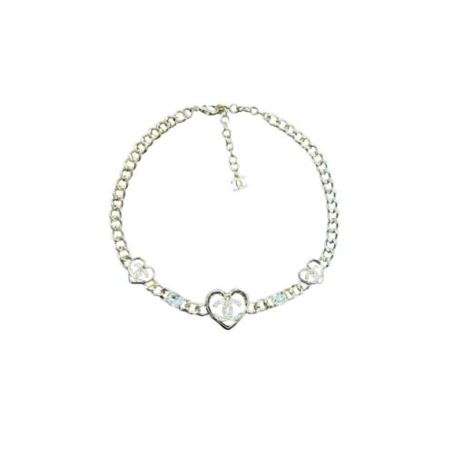 Chanel Heart Choker Necklace Crystals AB5843 B05183 NB602