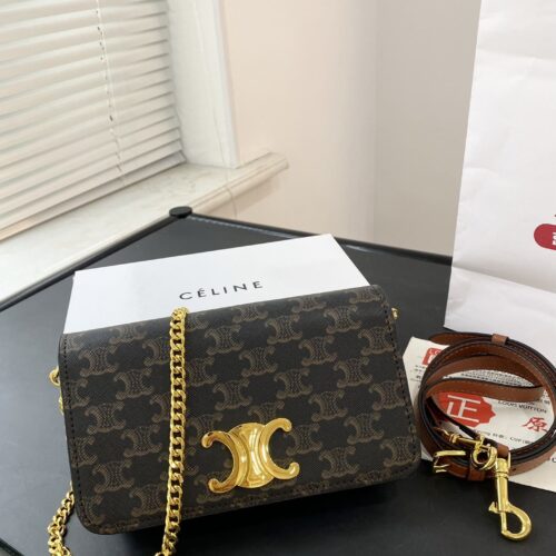 Alternative view of Celine Multipochette In Triomphe Canvas And Calfskin Tan 20Cm 10L972Dqb 04Lu
