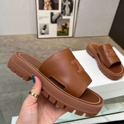 Alternative view of Celine Clea Triomphe Slide In Vegitable Tan