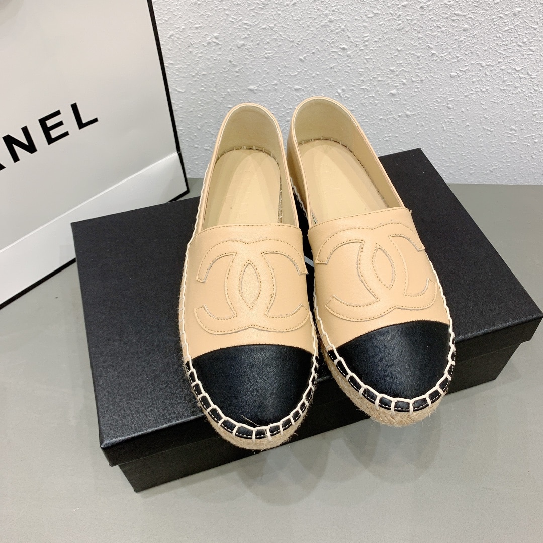 Chanel Espadrille Flat Smooth Leather Beige G29762 X01000 C0204 - Image 2