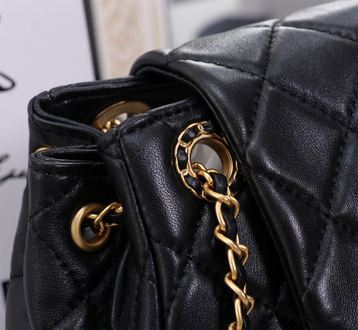 Chanel Mix Accordion Quilted Glazed Leather Flap Bag Black 23cm - Image 6