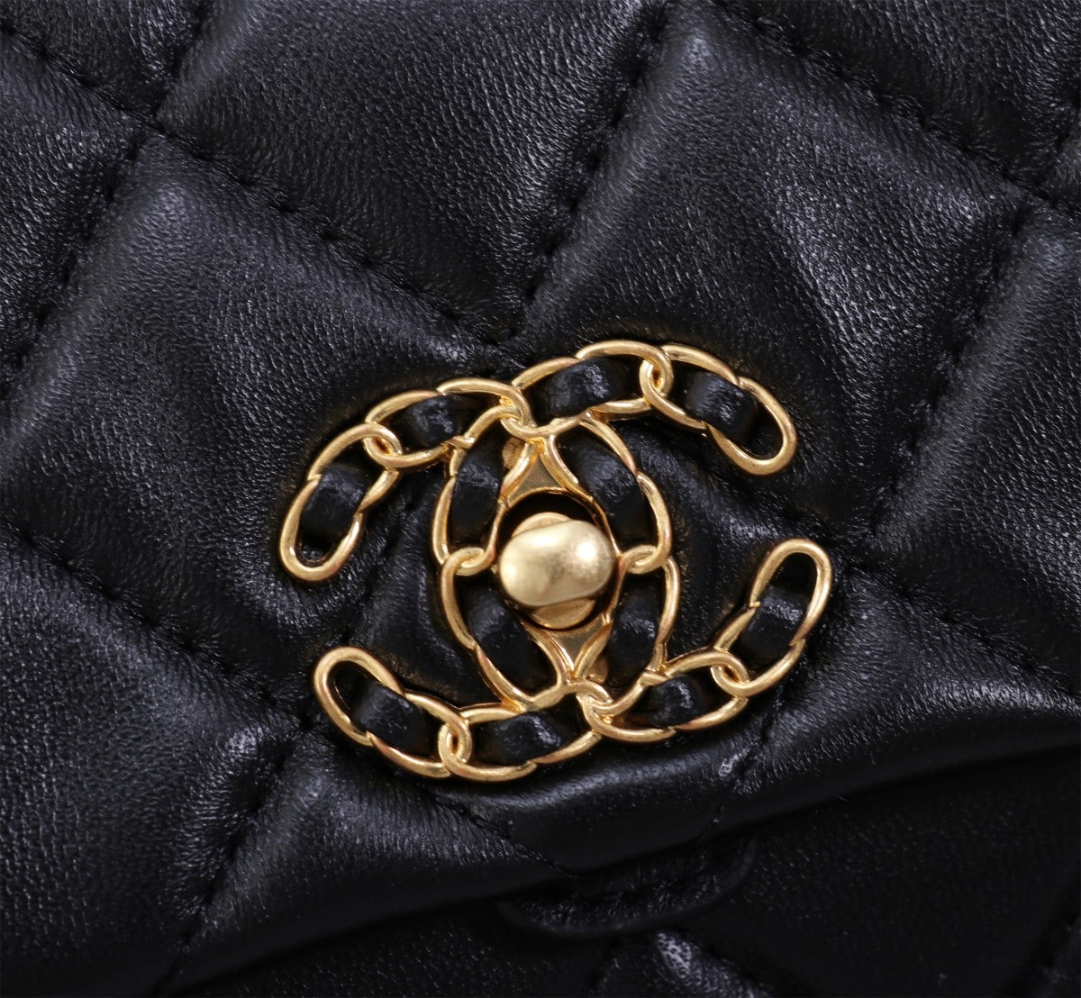 Chanel Mix Accordion Quilted Glazed Leather Flap Bag Black 23cm - Image 7