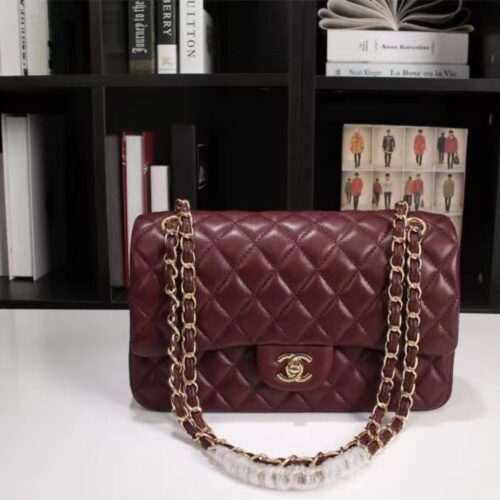 Alternative view of Chanel Classic Medium Smooth Leather Handbags Burgundy 25cm