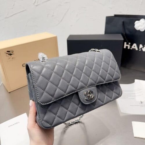 Alternative view of Chanel Classic Medium Grained Leather Flap Bags Grey 25cm