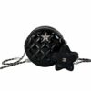 Chanel Round Mini Quilted Patent Leather Crossbody Bag Black 15cm
