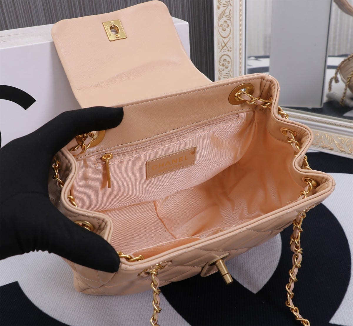 Chanel Mix Accordion Quilted Glazed Leather Flap Bag Pink 23cm - Image 2