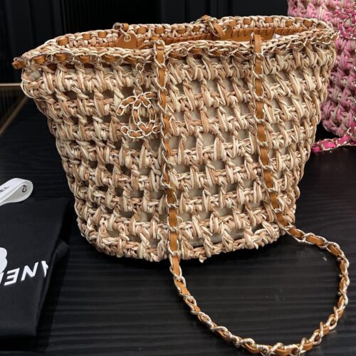 Alternative view of Chanel Shopping Small Crochet Tote Bag Beige 27cm