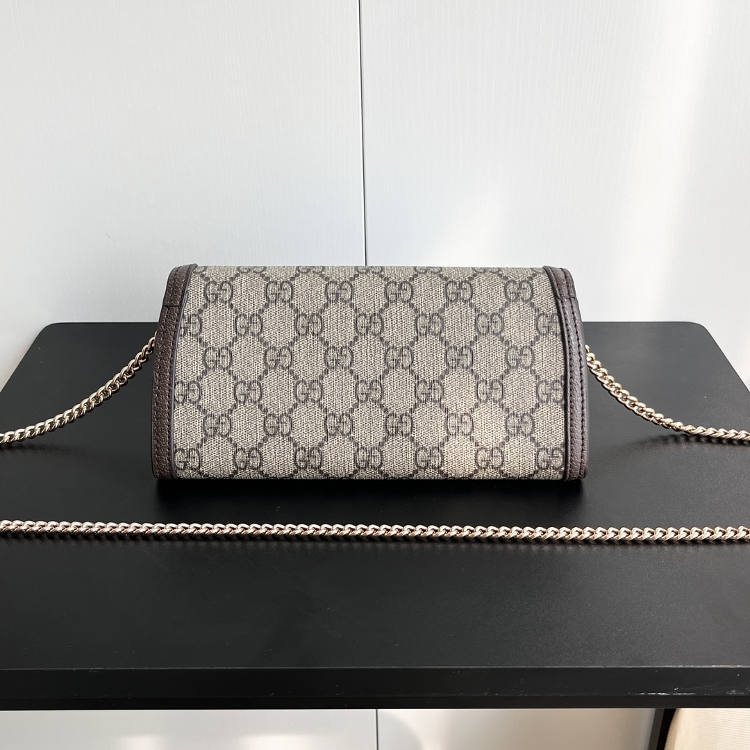 Gucci Blondie GG Supreme Canvas Chain Wallet Bag Beige Ebony 21Cm 725215 K9GSG 8358 - Image 4