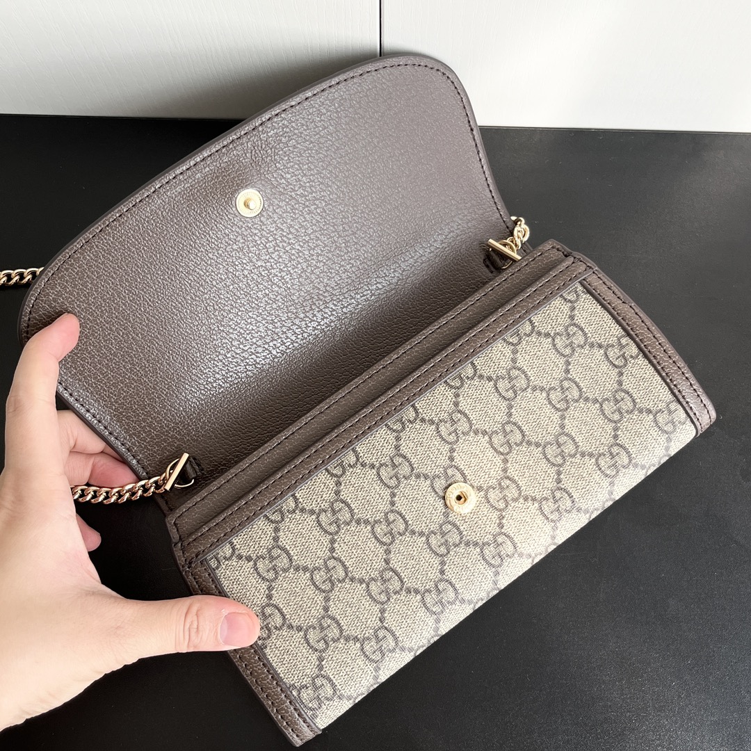 Gucci Blondie GG Supreme Canvas Chain Wallet Bag Beige Ebony 21Cm 725215 K9GSG 8358 - Image 5