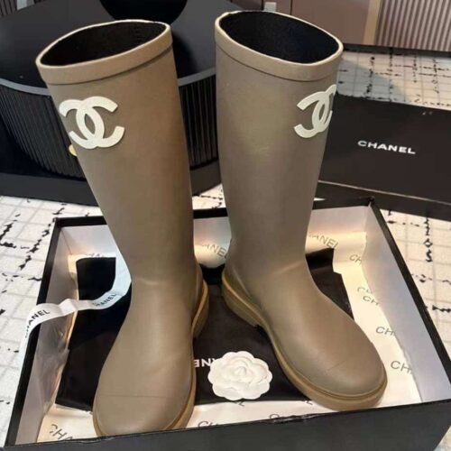 Alternative view of Chanel Rubber Rain Boots Beige G39620 X56326 0Q304