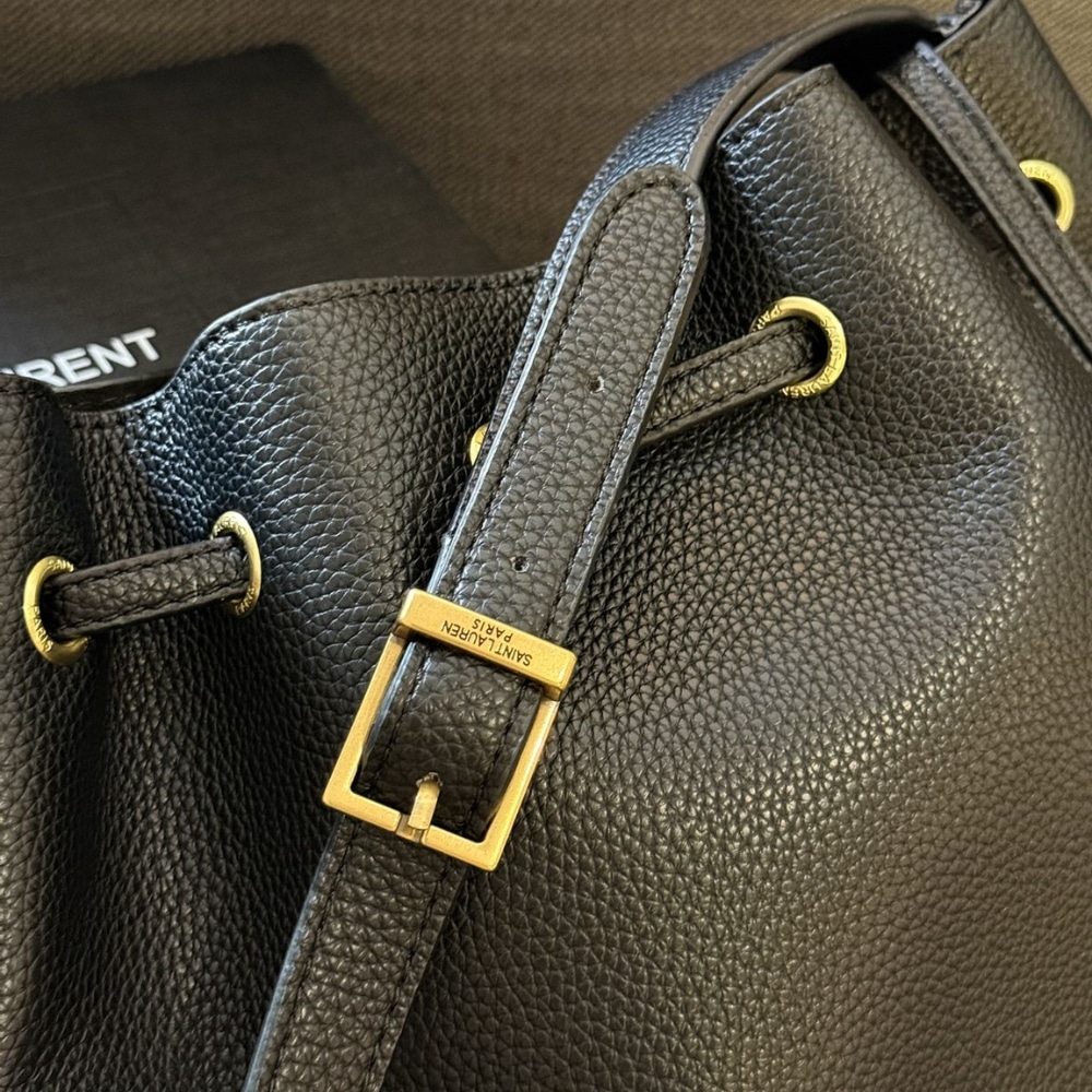 Saint Laurent Paris VII Small Grained Leather Hobo Bag Black 26Cm 796626Aaduu1000 - Image 5