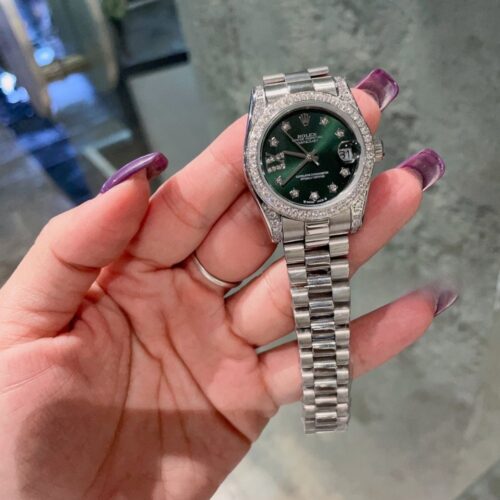 Alternative view of Rolex Datejust 31 Oyster Oystersteel White Gold And Green 31Mm 278384