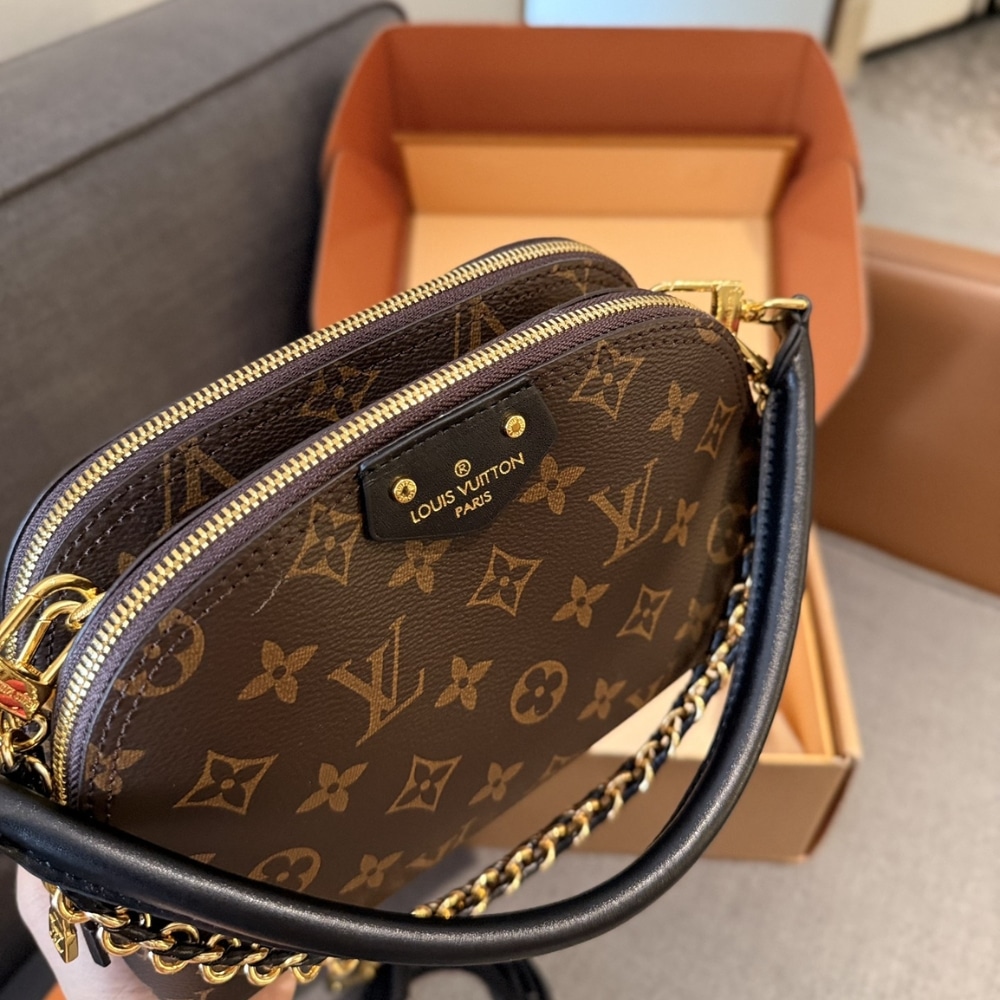 Louis Vuitton Be Alma Monogram Canvas Shoulder Bag Brown Black 20Cm M12996 - Image 2