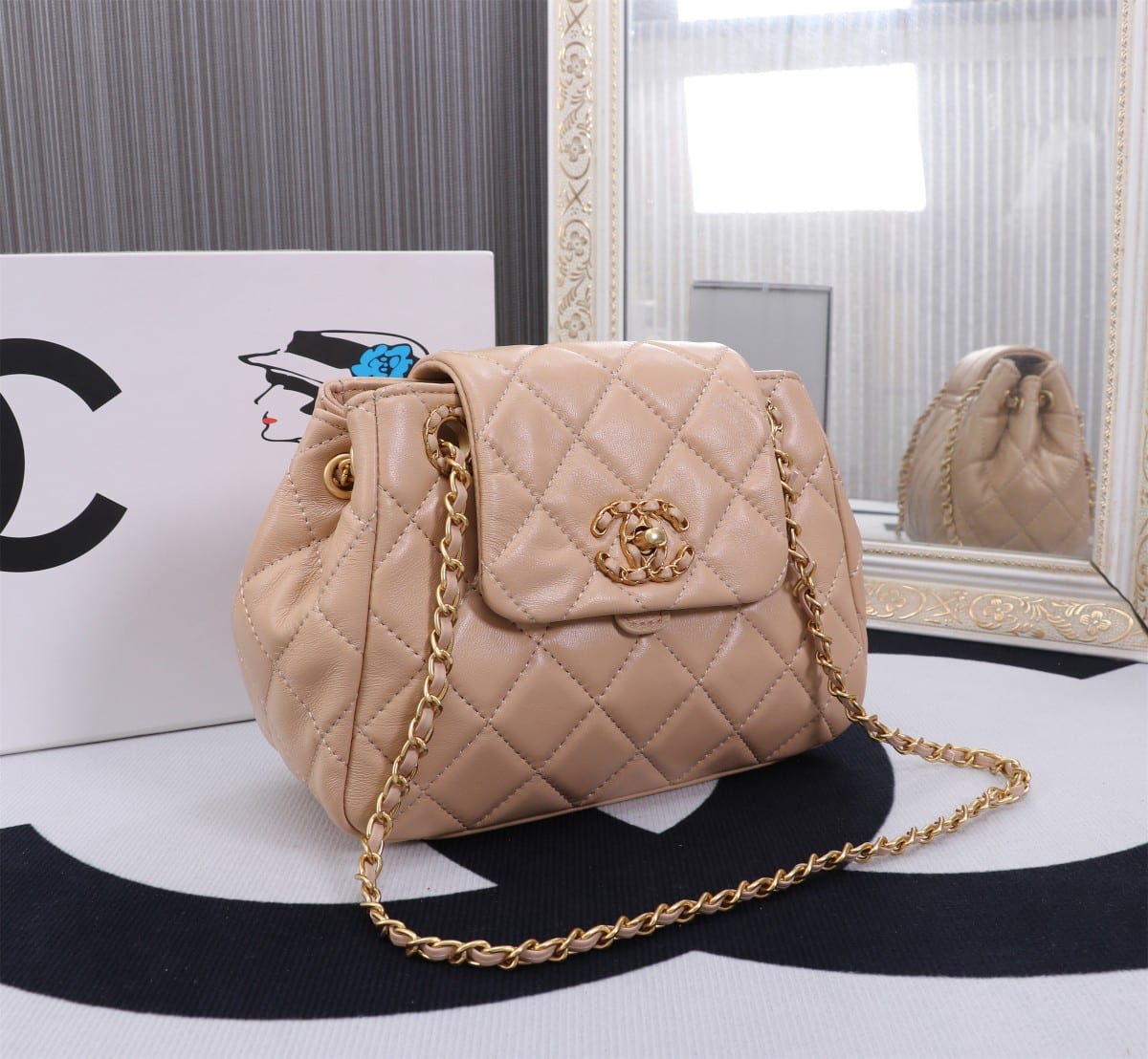 Chanel Mix Accordion Quilted Glazed Leather Flap Bag Pink 23cm - Image 8