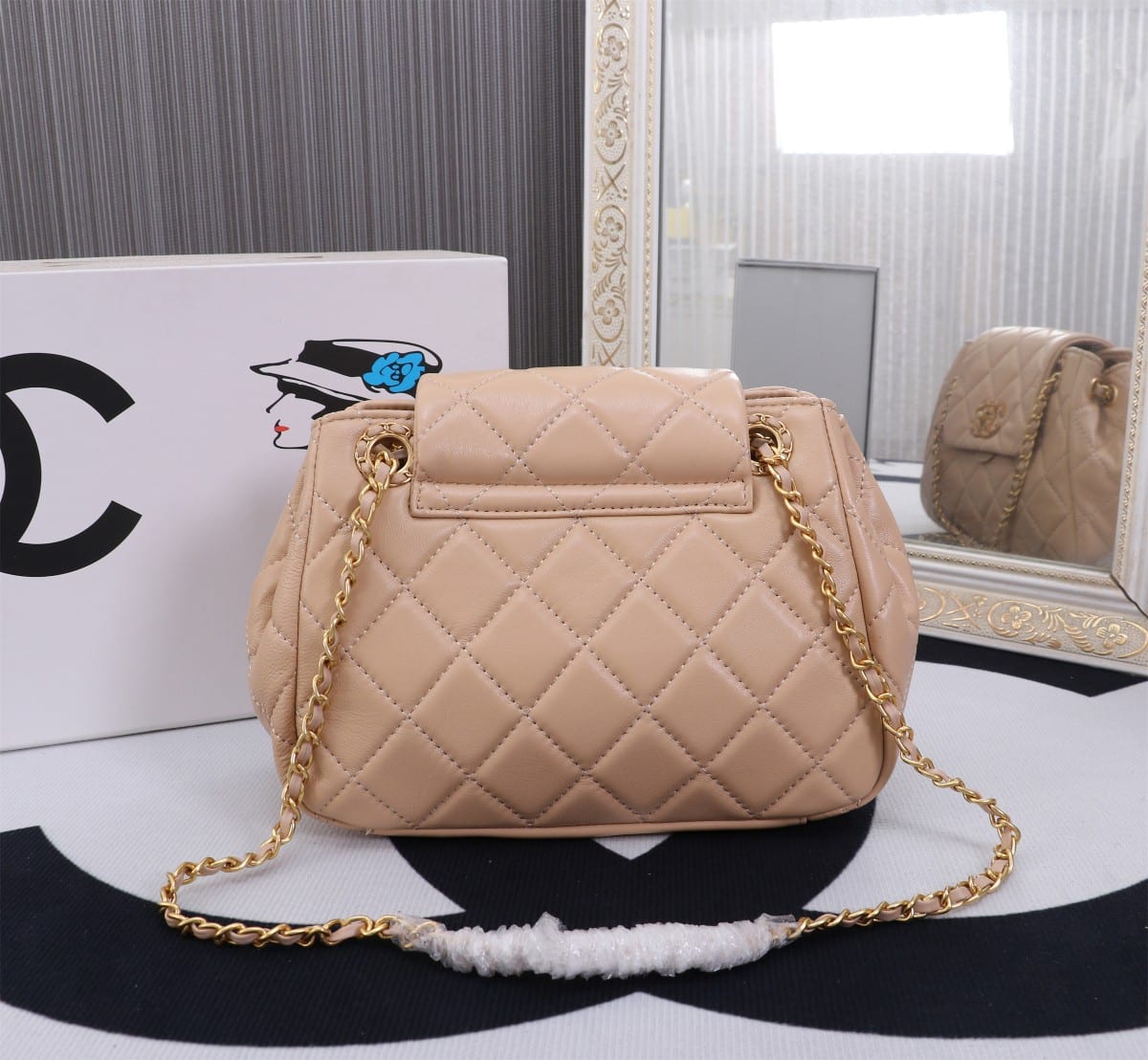 Chanel Mix Accordion Quilted Glazed Leather Flap Bag Pink 23cm - Image 9