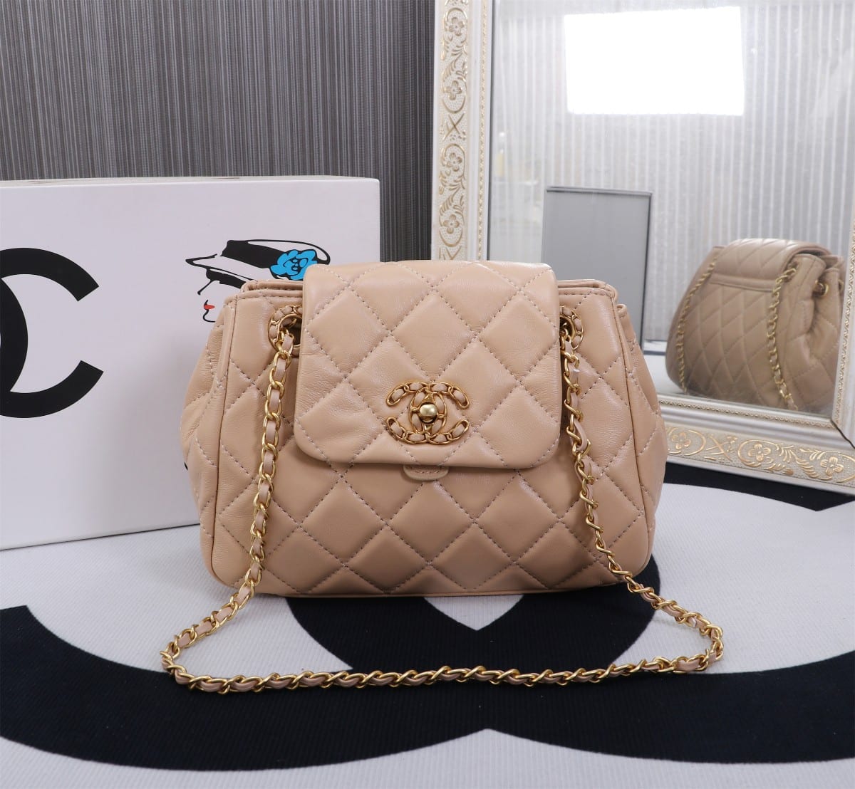 Chanel Mix Accordion Quilted Glazed Leather Flap Bag Pink 23cm - Image 10