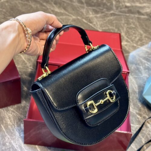Alternative view of Gucci Horsebit 1955 Mini Leather Top Handle Bag Black ‎15Cm 781387 1Aaqd 1000