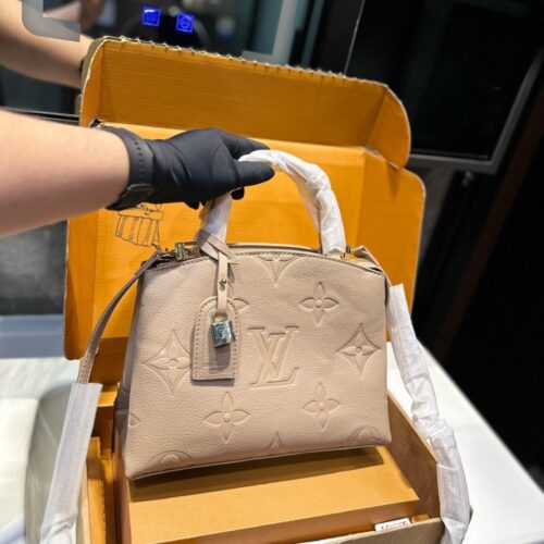 Alternative view of Louis Vuitton Grand Palais Monogram Empreinte Handle Bag Tourterelle Gray 34Cm M45833