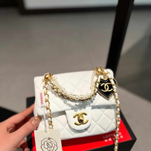 Alternative view of Chanel Mini Flap Bag White 17Cm As4385