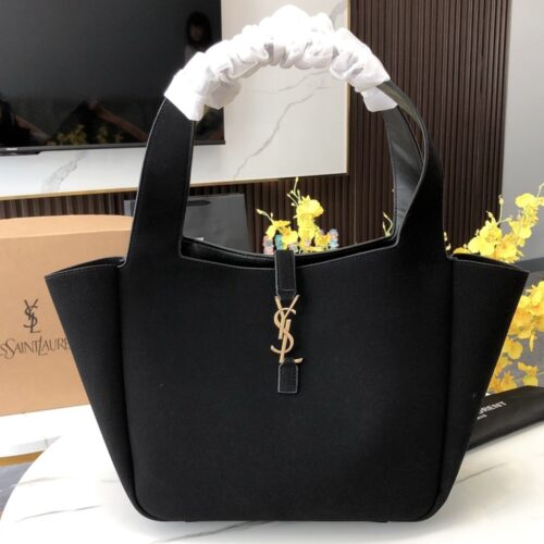 Alternative view of Saint Laurent Le 5 À 7 Bea In Suede Shoulder Bag Black 55Cm