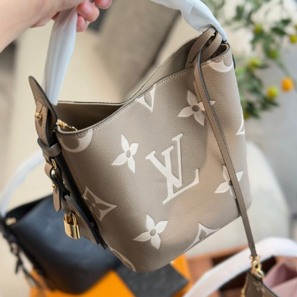 Louis Vuitton All In BB Monogram Empreinte Shoulder Bag Grey And Cream 25cm M13045 - Image 2