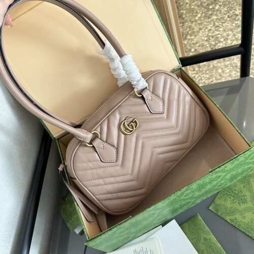 Alternative view of Gucci GG Marmont Small Matelasse Leather Top Handle Bag Pink 25Cm