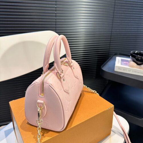 Alternative view of Louis Vuitton Speedy Bandoulière 20 Monogram Empreinte Handle Bag Pink 20cm M47136