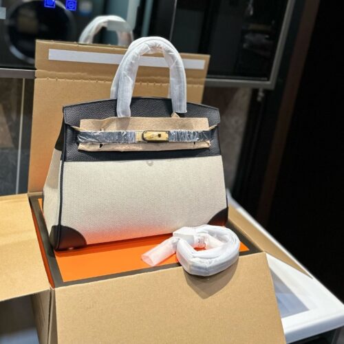 Alternative view of Hermes Birkin 25 Toile H Swift Handbag Black 25cm