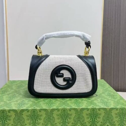 Alternative view of Gucci Blondie Mini Canvas Leather Shoulder Bag White And Black 22Cm 815700 Haakf 2546