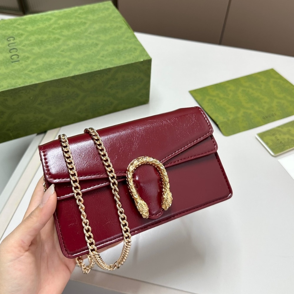Gucci Dionysus Mini Patent Leather Chain Wallet Bag Red 18Cm 795368 0Aaa8 6207 - Image 2